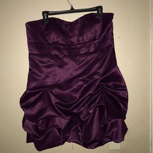 Short purple ruffled dress